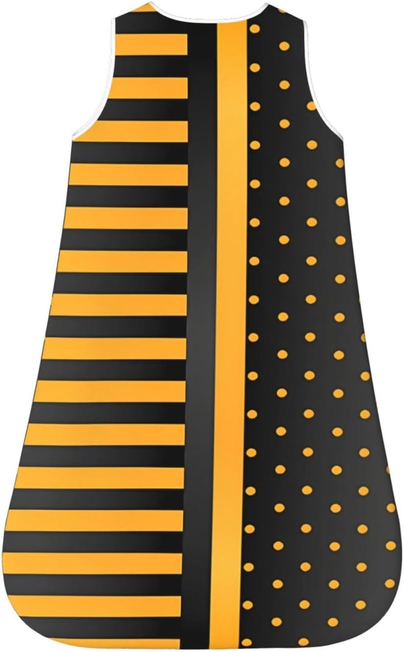 Golden Yellow Polka Dots and Black Baby Wearable Blanket Infant Boys Girls Sleeping Bags for Newborn Medium - Image 2