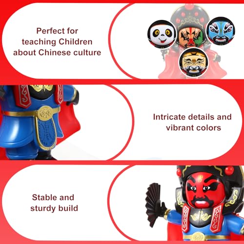 YUE MOTION Sichuan Opera Face Changing Doll -3 Pack-Mask Shifting Puppet Decoration - Bian Lian Plastic Decorative Ornament Toys with 4 Unique Faces - Fidget Toys for Christmas Stocking Stuffer - Image 5