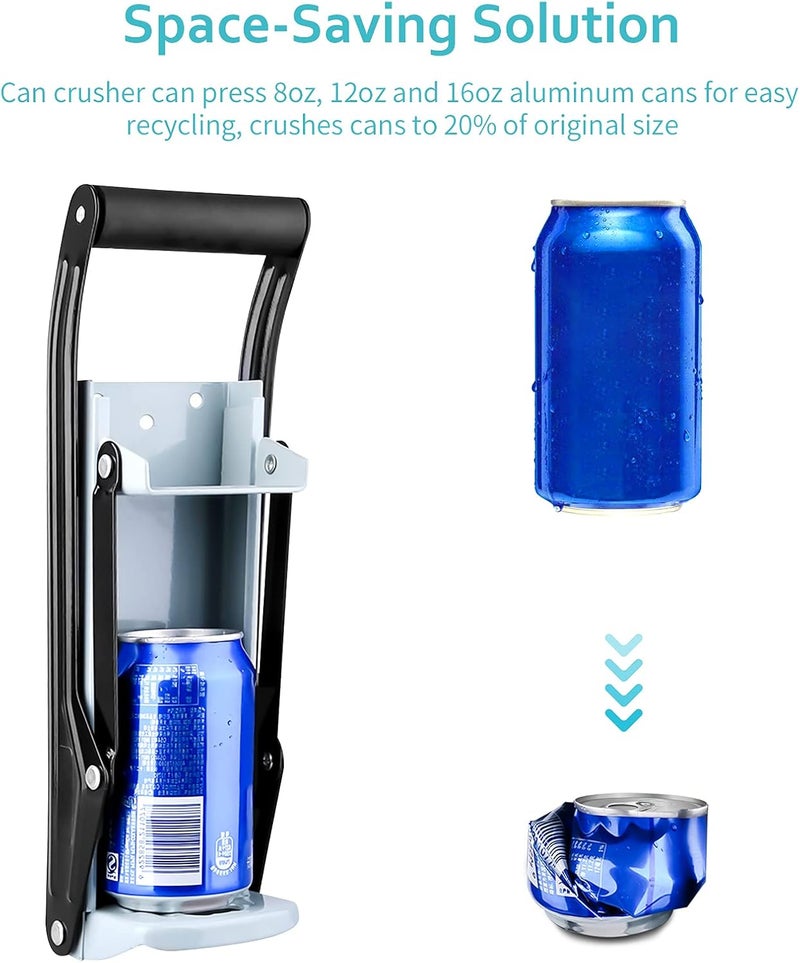 klarako Can Crusher, 16oz Wall Mounted Soda Cans Smasher Beer Bottles Crushing Recycling Tool for Seltzer, Soda, Beer Cans - Image 1