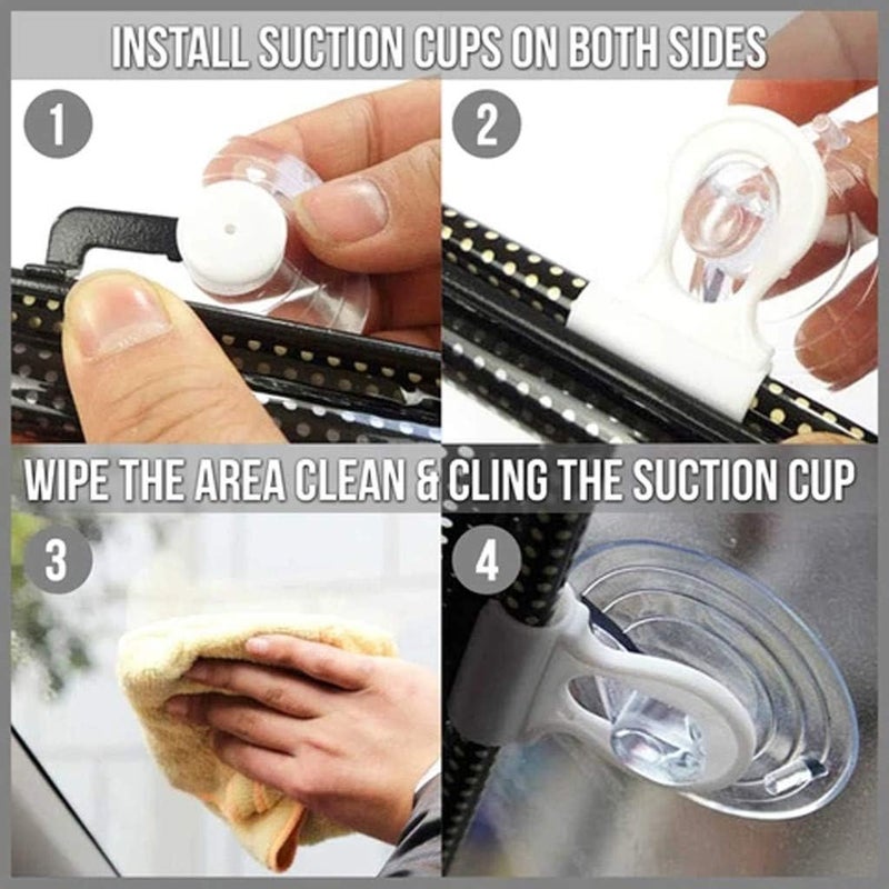 cheekyglo Retractable Car Window Baby Sun Shade Shield Cover Roll Curtain Visor, Telescopic Suction Cup Grid Sunshade Curtain, Suitable for Most Cars,SUV, Trucks,House and Office Window (M) - Image 4