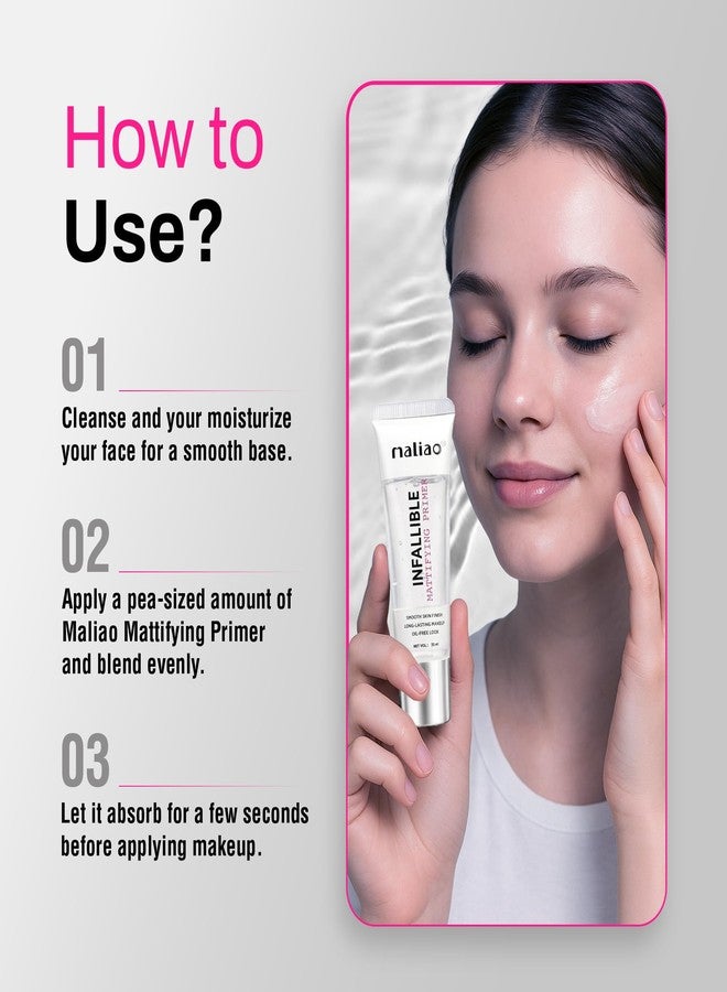 Maliao Infallible Mattifying Primer | Oil Control & Pore Minimizing | Long-Lasting & Lightweight Formula | Smooth Finish | 35ml - Image 5