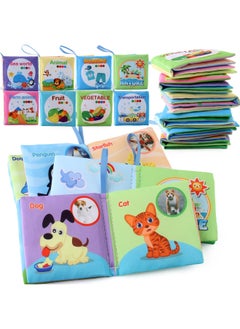 Generic SOURCE Manufacturer Baby Cloth Book Early Education Toys 4 Pages 8 Sides English Animal Character Food Baby Cloth Book Suit-Color:4 Pages, 8 Sides, Different Models, 8 Books, A Set Of 204.8g  - Image 2