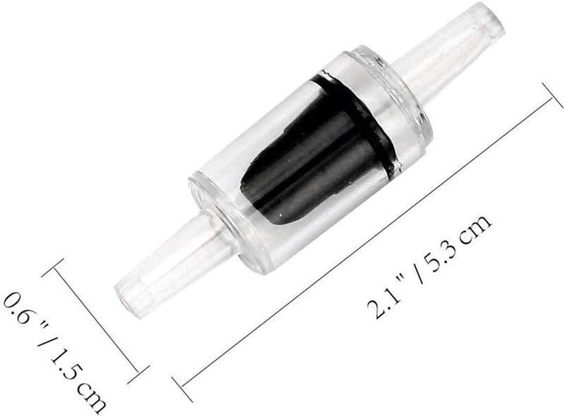 Meridian Buspoll Aquarium Air Pump Check Valves – 16 Plastic One‑Way Non‑Return Valves, Black/Red, Fits Air Line Tubing - Image 2