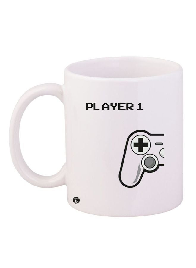 Joystick Printed Coffee Mug White/Grey/Black 11ounce