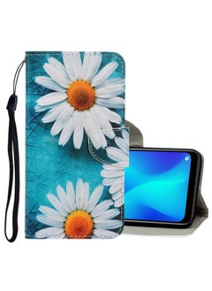 HuHa Case Cover For Realme 5 / 5i / 6i 3D Colored Drawing Horizontal Flip PU Leather Case with Holder & Card Slots & Wallet Chrysanthemum 