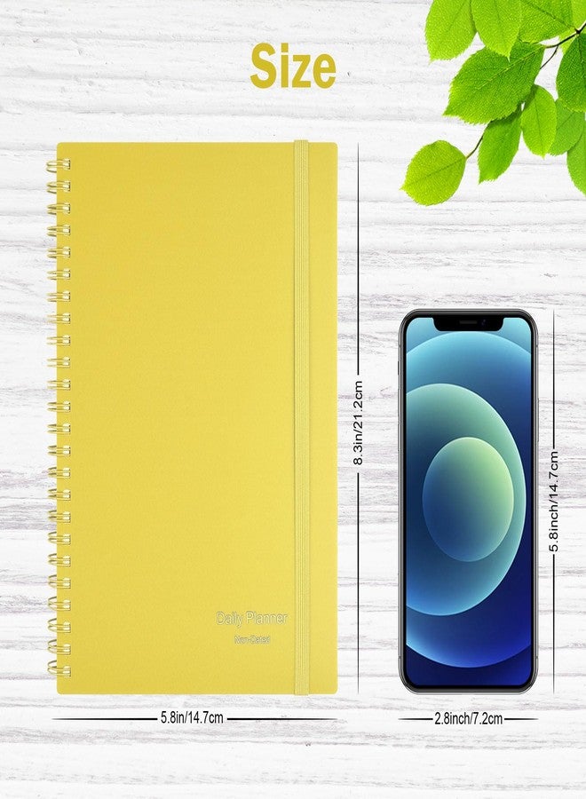 Asten To Do List Notebook - Daily Planner with Hourly Schedules, Spiral Binding, Inner Pocket, 8.3"x 5.8" (Yellow) - Undated, Suitable for Men, Women & ADHD, Work Planner - Image 3