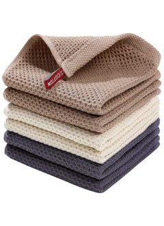 100% Cotton Kitchen Towel Towels Tea Towel Dish Towel Cleaning Cloth Washcloth Rag Super Soft Absorbent and Quick Drying Rag, 34x34 CM, 4 Pack (Mixed Colors)