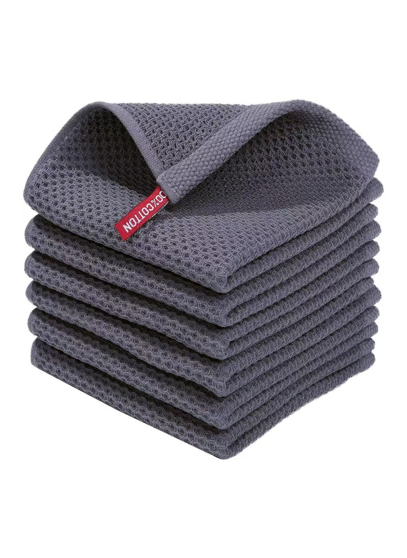 Generic - 100% Cotton Kitchen Towel Towels Tea Towel Dish Towel Cleaning Cloth Washcloth Rag Super Soft Absorbent and Quick Drying Rag, 34x34 CM, 4 Pack (Mixed Colors) - Image 1