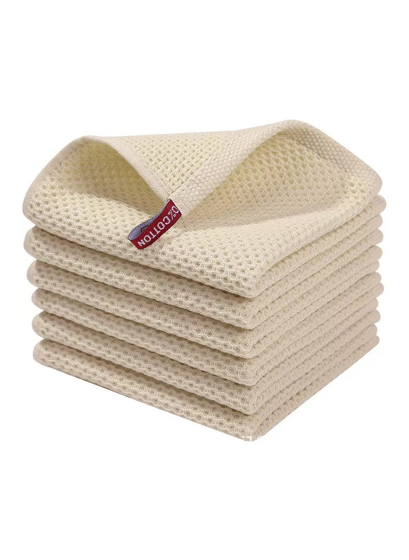 Generic - 100% Cotton Kitchen Towel Towels Tea Towel Dish Towel Cleaning Cloth Washcloth Rag Super Soft Absorbent and Quick Drying Rag, 34x34 CM, 4 Pack (Mixed Colors) - Image 1