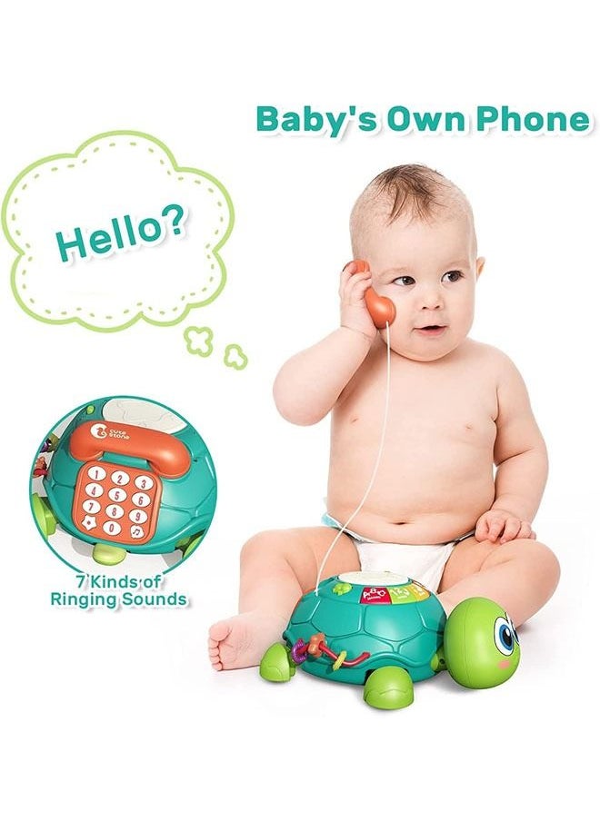 YelaJoy Baby Musical Toy, Musical Turtle Baby Toys, Early Educational Developmental Toys, Baby Learning Educational Toy Musical Turtle Toy with Lights and Sounds, Pretend Phone Call  - Image 4