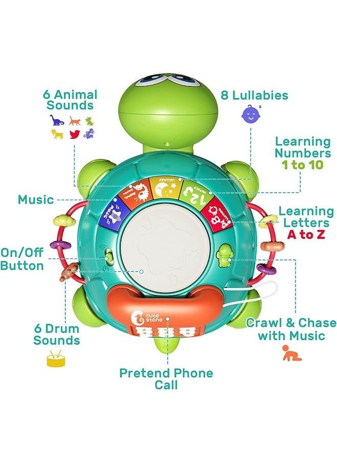 YelaJoy Baby Musical Toy, Musical Turtle Baby Toys, Early Educational Developmental Toys, Baby Learning Educational Toy Musical Turtle Toy with Lights and Sounds, Pretend Phone Call  - Image 3