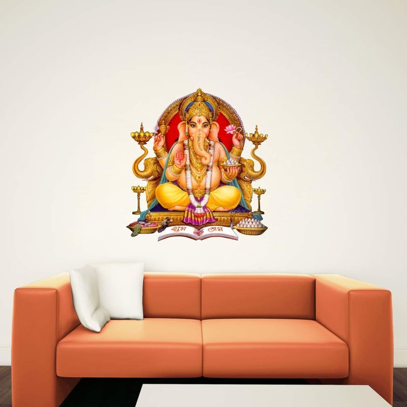 DecorVilla Decor Villa PVC Vinyl Ganeshji 3D Wall Sticker JUST Peel Stick New Modern Art Trendy Wall Stickers for Home Decoration Living RoomOffice Bedroom etc Size 58 CM X 50 CM Multicolor - Image 3