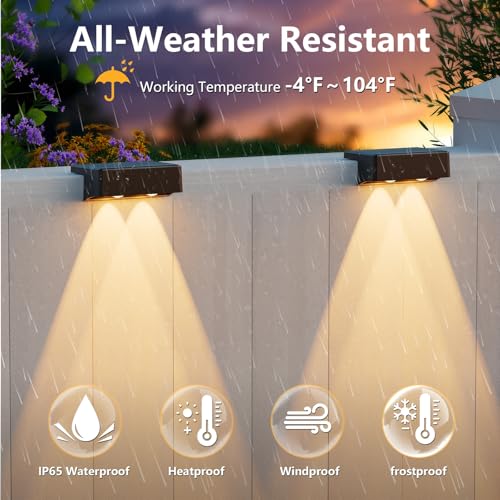 VOLISUN Solar Deck Lights 12 Pack Warm White Cool White and RGB Color Glow LED Large Size Lamp IP65 Waterproof Solar Fence Lights Outdoor for Step Patio Fence Railing Wall Stairs - Image 3