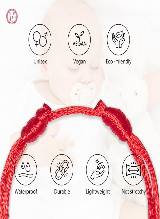 SHOP300 Newborn Toddlers Adjustable lucky Kabbalah Red String Bracelet – Handmade Protection and Stylish Bracelet for baby boys and girls. Birthday gifts Baby shower gifts set for kids (0-36 Months) - Image 4