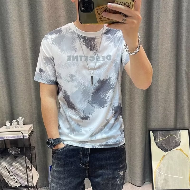 Fashionable Urban Temperament T-shirt All-match Fashionable Summer Round Neck Fashionable Trendy Brand Daily Lazy Men's Artistic Trendy New Style - Image 3