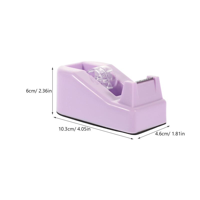 Lavender Purple Compact Tape Dispenser With Cutter For Office Packaging School Supplies - Image 3