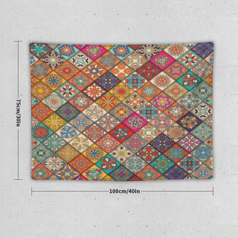 Kurtect Bohemian Tapestry,Vintage Style Colorful Geometric Stripe Abstract Pattern Tapestries for Party Beach Picnic Blankets Tablecloths Living Room Wall Deocr, 30x40 in - Image 2