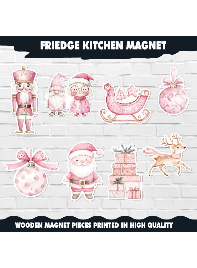 مجموعة مغناطيسات الثلاجة للكريسماس – 8 قطعة تصاميم احتفالية أنيقة تشمل سانتا، أشجار الكريسماس، رقاقات الثلج وزينة العيد – مثالية لتزيين الثلاجة، المطبخ، والمنزل بلمسة موسمية دافئة - Image 2