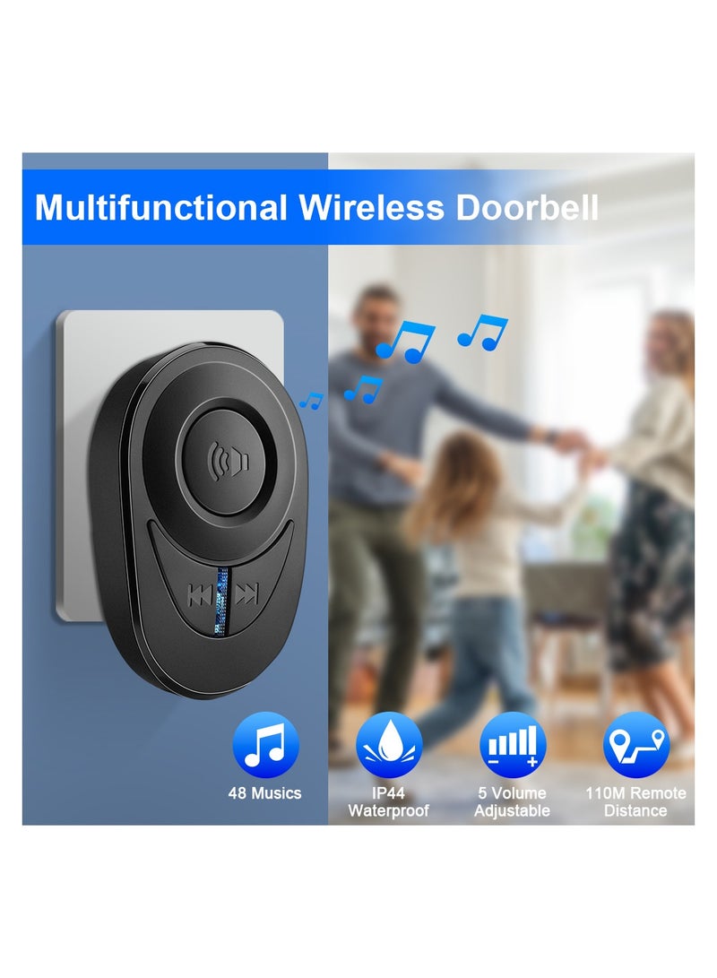 AROAQ Wireless Doorbell Outdoor Waterproof Smart Home Door Bell Home Security Alarm  - Image 2