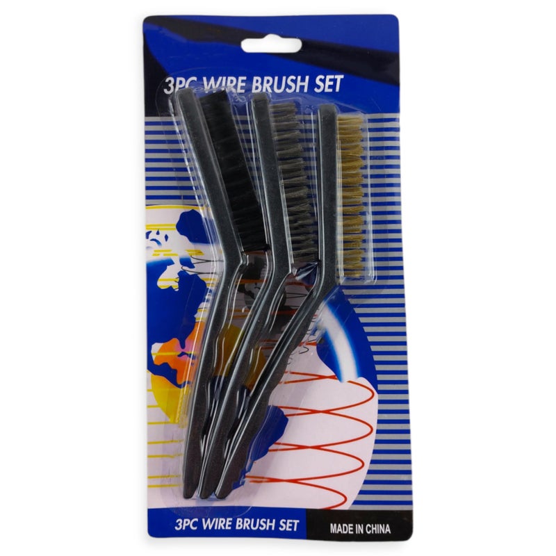 Wire Brush Set of 3 Pieces - Black