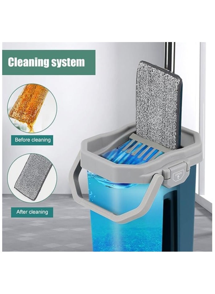 Generic - Hands-Free Squeeze Flat Spin Mop System 360° Flexible Head , Blue - Image 1