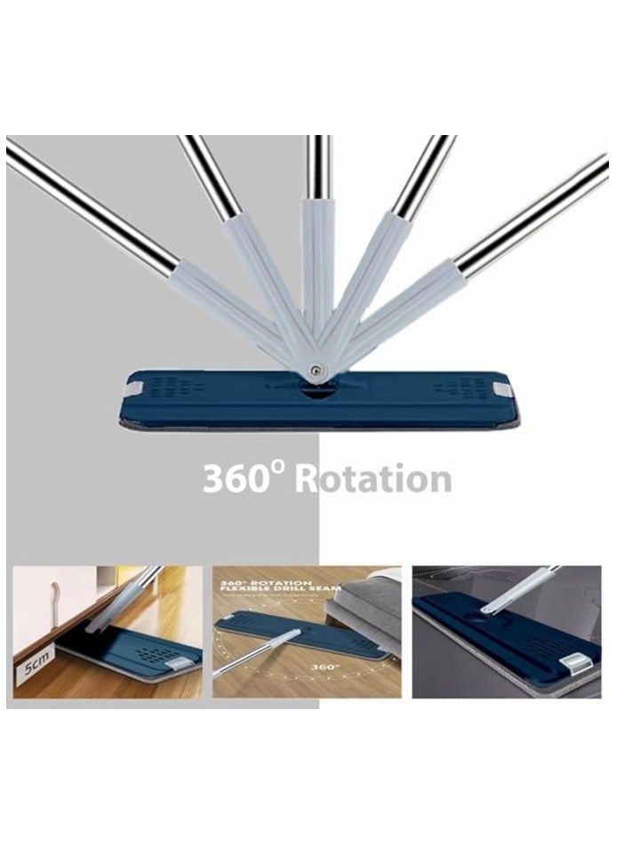 Generic - Hands-Free Squeeze Flat Spin Mop System 360° Flexible Head , Blue - Image 1