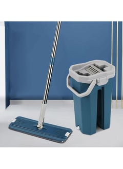 Hands-Free Squeeze Flat Spin Mop System 360° Flexible Head , Blue