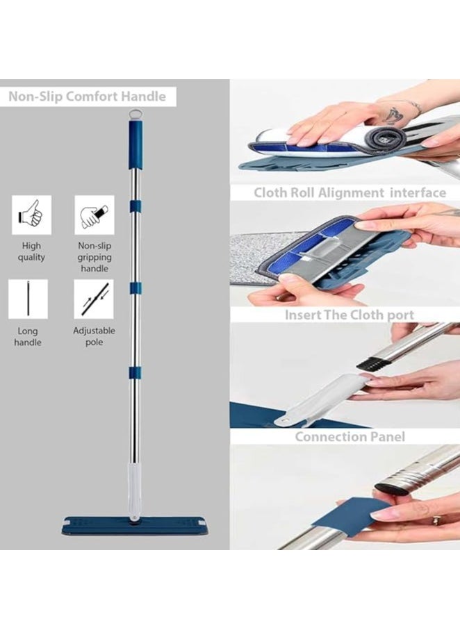 Generic - Hands-Free Squeeze Flat Spin Mop System 360° Flexible Head , Blue - Image 1