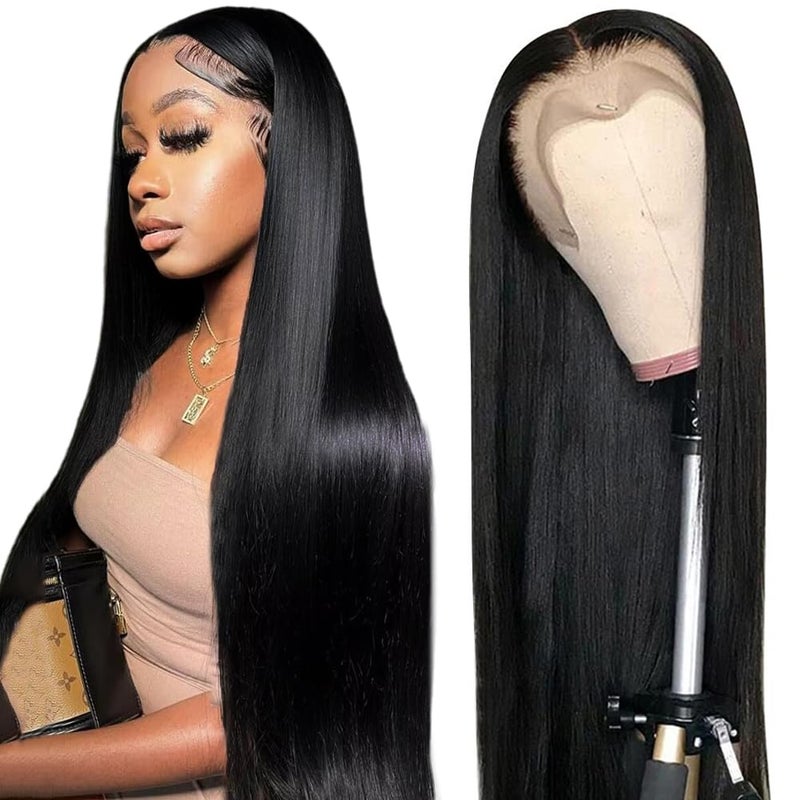 CUTE BEIN 250 Density 30 Inch 13x6 Lace Front Wigs 100 Real Human Hair Wig280gpc Straight HD Transparent Lace Frontal Wigs for Black Women Glueless Wigs Pre Plucked with Baby Hair