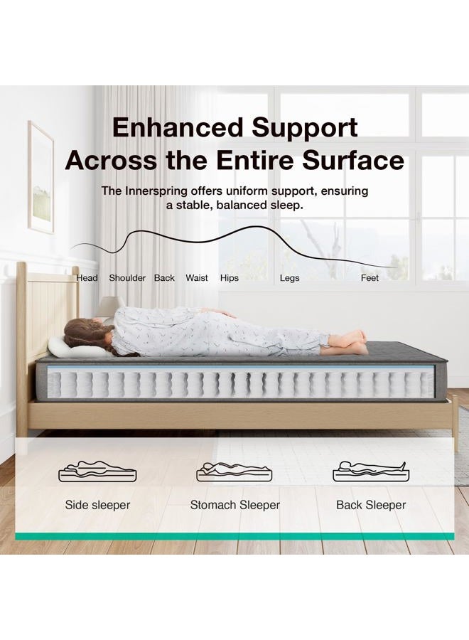 Novilla 8 Inch Twin XL Mattress, Hybrid Mattress Twin XL in a Box with Individual Pocketed Springs & Gel Memory Foam for Body Support & Back Pain Relief & Cool Night Sleep, CertiPUR-US Certified - Image 4