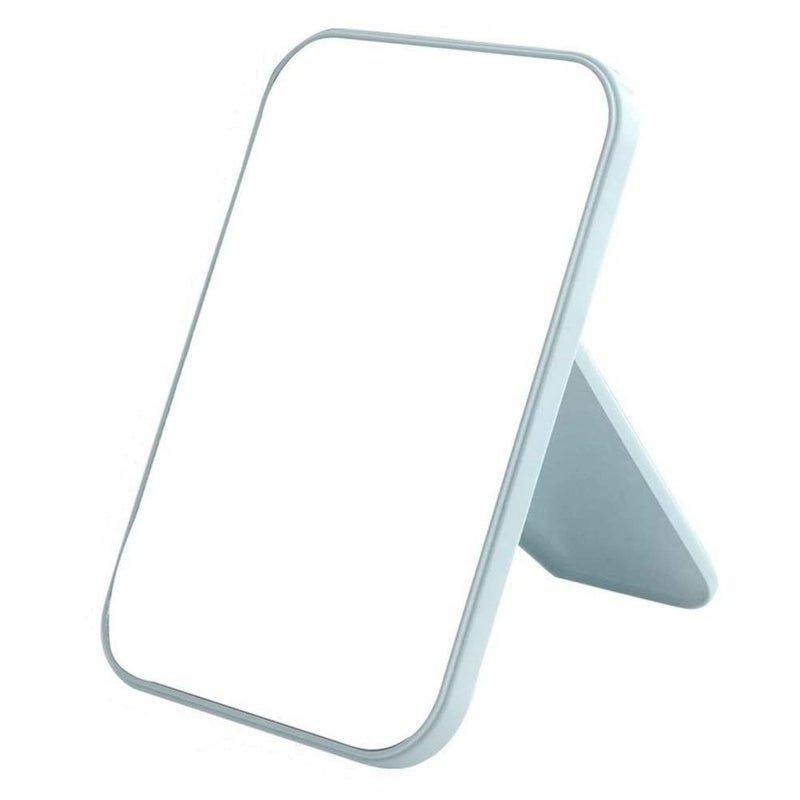 Nathgra Desktop Makeup MirrorFoldable Makeup Mirror Simple Portable Princess Mirror Square Mirror Makeup Mirror Small Mirror with Stand for Women Blue - Image 1