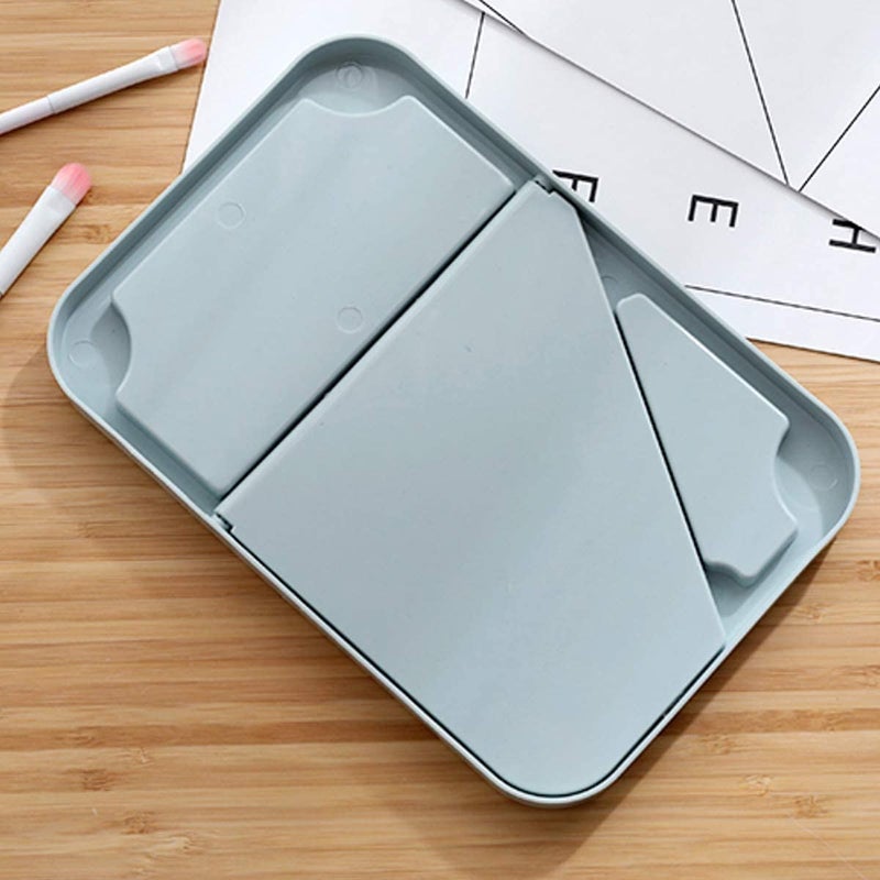 Nathgra Desktop Makeup MirrorFoldable Makeup Mirror Simple Portable Princess Mirror Square Mirror Makeup Mirror Small Mirror with Stand for Women Blue - Image 5