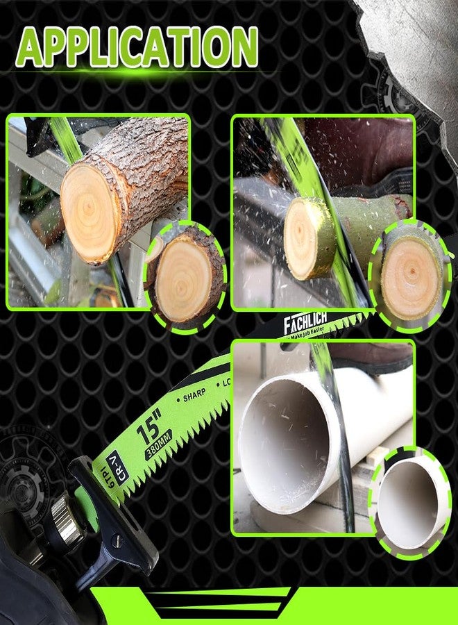 FACHLICH 15" Japanese Teeth Reciprocating Saw Blades Wood Pruning - FACHLICH 4pcs Curved Edge 6TPI for Tree Trimming, Wood Cutting, Cr-V Sabre Sawzall Blades Better Wear Resistance - Image 4