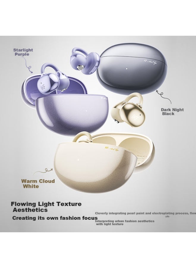Ikf Air Clip Art Editionbluetooth Earphones Ear-hook Style True Wireless Open Bone Conduction Earphones Hifi Sound Quality Sports Music Dark Night Black - Image 4