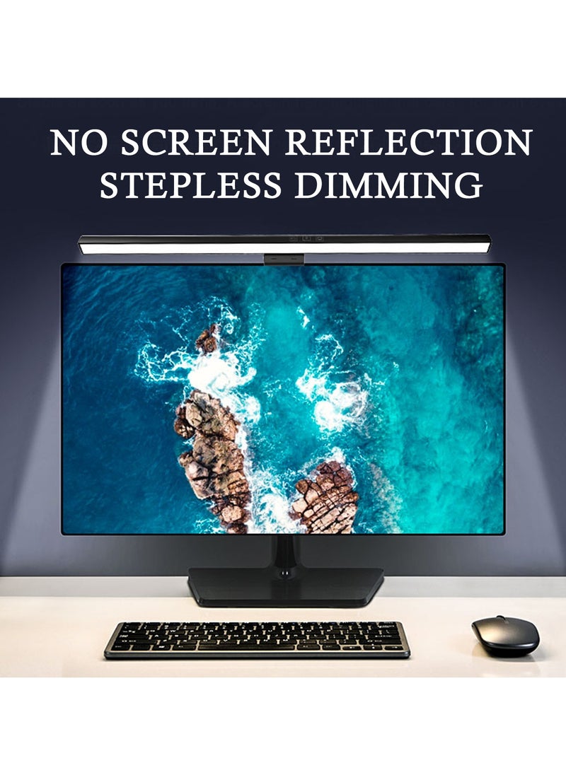 Generic - LED Computer Monitor Light Bar – Adjustable Brightness & Temperature, Anti-Glare Screen Lighting with Blue Light Filter for Eye Care, Long Hours Use (Compatible with All Monitors & Laptops)  (Black, 50cm) - Image 1
