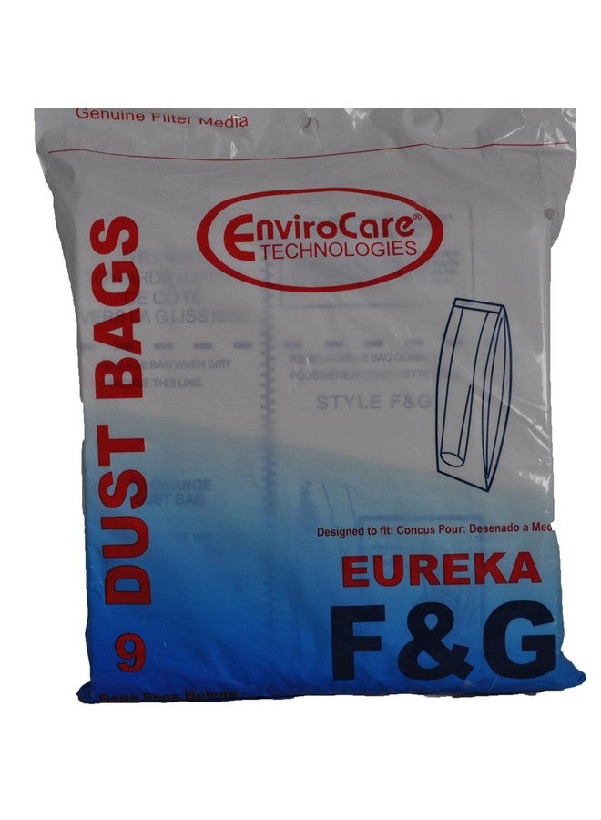 EnviroCare Replacement Premium Vacuum Cleaner Dust Bags made to fit Eureka F&G Uprights 9 bags