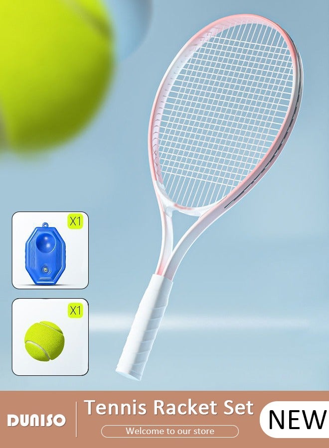 Generic Single Tennis Racket Set for Student Training Tennis and Beginners of 1 Tennis Racquet Lightweight Including 1 Tennis Balls 1 Non-slip Hand Glue 1 Tennis Bag and 1 Water Injection Base  - Image 1
