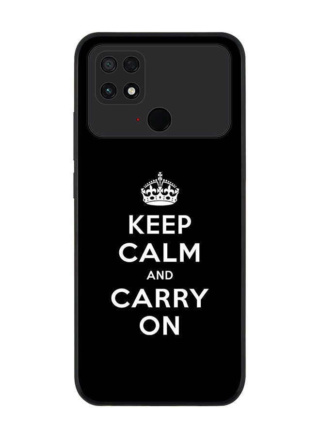 Stylizedd Rugged Black edge case for Xiaomi Poco C40 Slim fit Soft Case Flexible Rubber Edges Anti Drop TPU Gel Thin Cover - Keep calm and carry on - Image 1