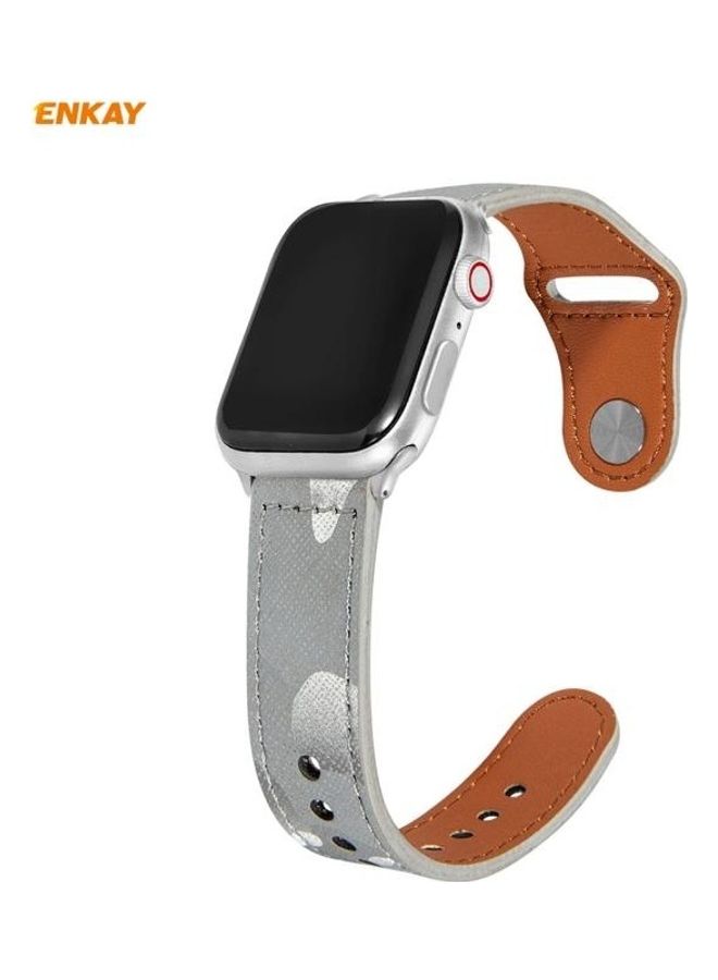 NIBEMINENT Replacement Watchband wiith Screen Protector for Apple Watch Series 6/5/4/SE 44mm Light Grey - Image 2