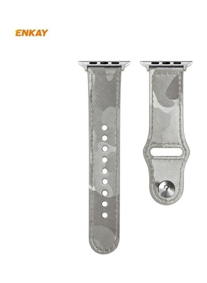 NIBEMINENT Replacement Watchband wiith Screen Protector for Apple Watch Series 6/5/4/SE 44mm Light Grey - Image 3