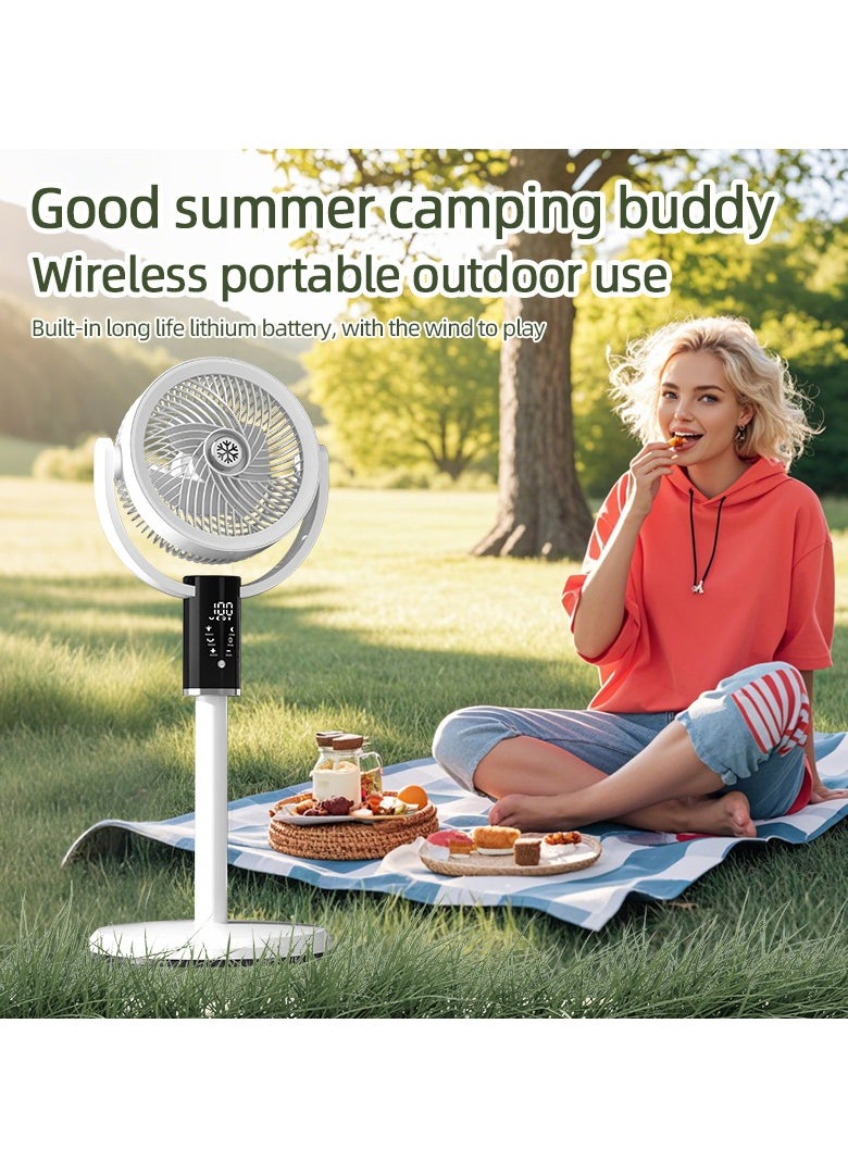 Generic Stand Fan 12 Inch Electric Fan Table Fan Air Circulator Fan Adjustable Height 8 Speeds and Strong Airflow | 3-speed Adjustable Light | Aroma Diffuser Pad Slot | Remote Control | 8H Timer for Home Office(F5)  - Image 3