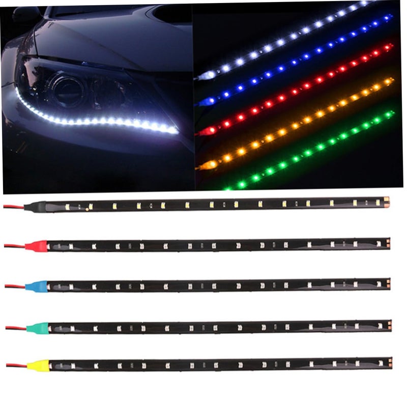 Yellow 12V Auto Decorative LED Strip 15 SMD 3528 30cm Length DRL Light Waterproof - Image 5