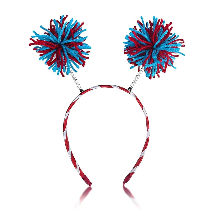 4th of July Pom Headband Independence Day Head Bopper Pom Party Headbands National Memorial Day Headbands Patriotic Headbands for Kids Adult Women Girls Costume Accessories