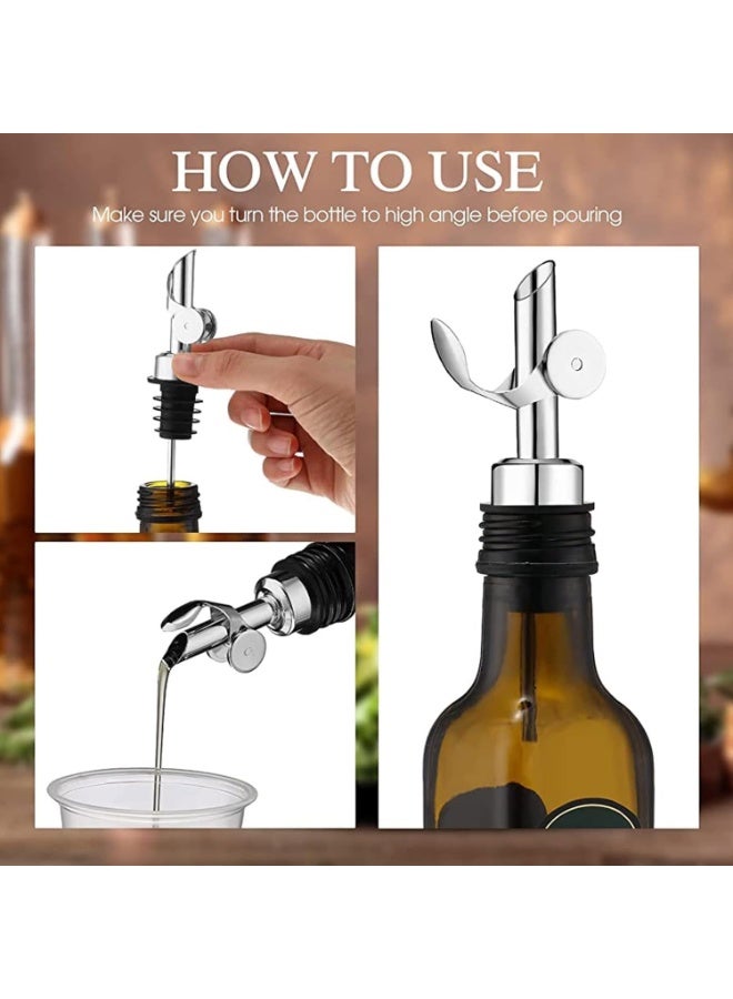 2 Pcs Stainless Steel Pourers, Automatic Opening and Closing Spout, Olive Oil Spout, Pour Spouts, for Olive Oil, Vinegar, Wine and Other Liquid Bottles（Gold） - Image 5