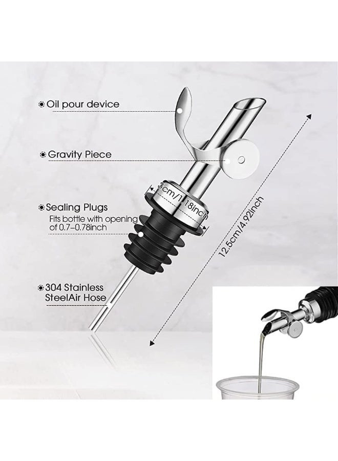 2 Pcs Stainless Steel Pourers, Automatic Opening and Closing Spout, Olive Oil Spout, Pour Spouts, for Olive Oil, Vinegar, Wine and Other Liquid Bottles（Gold） - Image 4