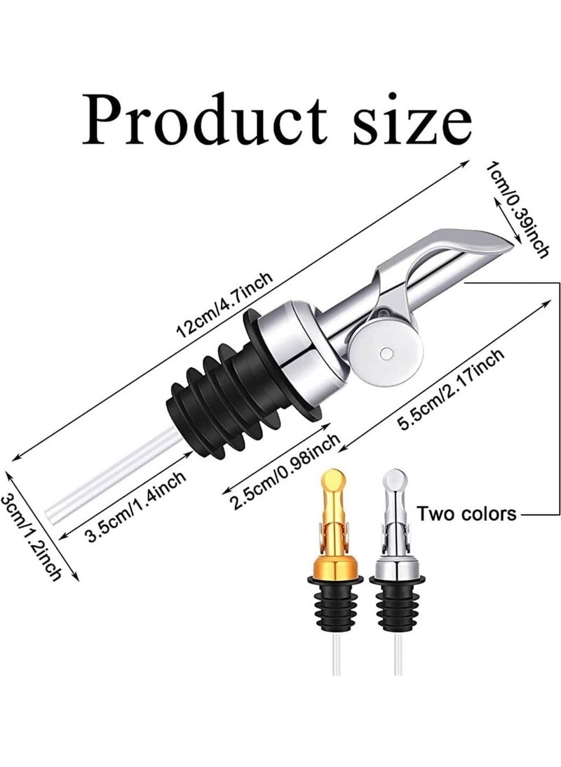 2 Pcs Stainless Steel Pourers, Automatic Opening and Closing Spout, Olive Oil Spout, Pour Spouts, for Olive Oil, Vinegar, Wine and Other Liquid Bottles（Gold） - Image 3