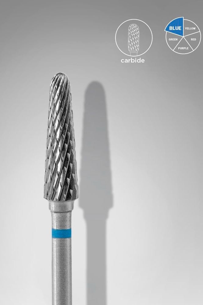 STALEKS PRO Carbide nail drill bit, “frustum” blue, head diameter 4 mm/working part 13 mm - Image 1