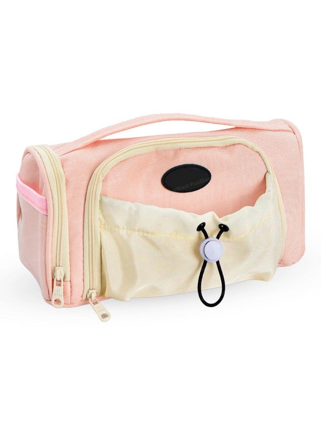 فنبلاست حقيبة أقلام فن بلاست للبنات - حقيبة كبيرة بسحاب مع جيب برباط، حقيبة أنيقة، حقيبة أقلام كاواي، حقائب لطيفة للبنات، حقيبة متعددة الأغراض للأطفال والكبار (وردي) - Image 1