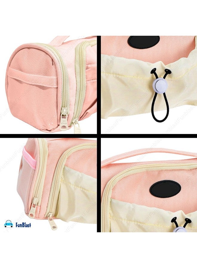 فنبلاست حقيبة أقلام فن بلاست للبنات - حقيبة كبيرة بسحاب مع جيب برباط، حقيبة أنيقة، حقيبة أقلام كاواي، حقائب لطيفة للبنات، حقيبة متعددة الأغراض للأطفال والكبار (وردي) - Image 5