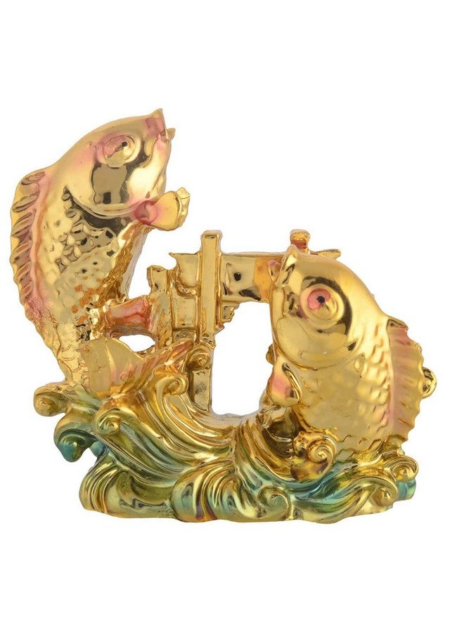 GJ Vastu Feng Shui Colorful Fish for Good Luck and Prosperity/Double Fish (7 cm x 3 cm x 8 cm) - Image 1